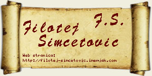 Filotej Simčetović vizit kartica